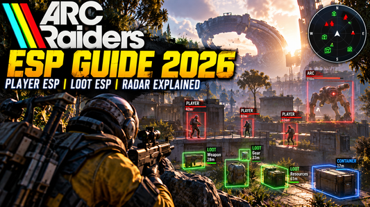 ARC Raiders ESP Guide 2026 showing player ESP, loot ESP, radar, enemy markers, and item locations