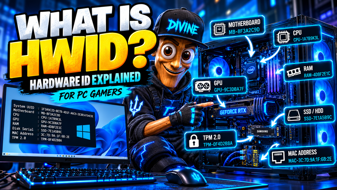 What is HWID hardware ID explained for PC gamers with motherboard CPU GPU RAM SSD TPM and MAC address identifiers