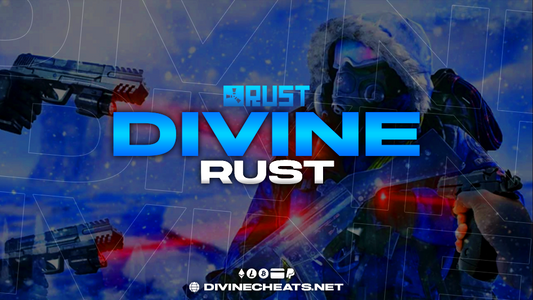 Divine Digital Rust gaming software for Windows 10 and Windows 11 featuring a Rust character